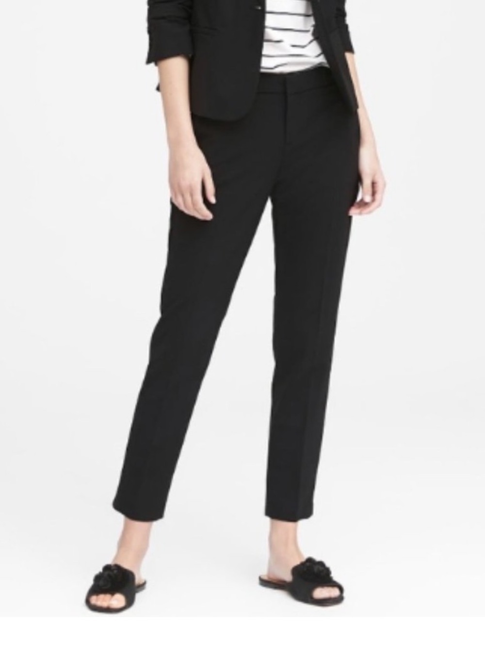 Banana Republic Black Avery Slim Wool Blend Pant